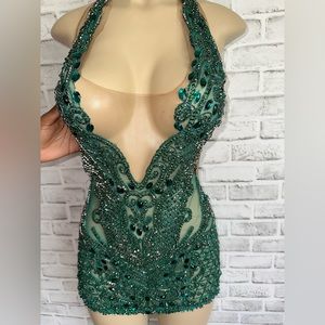 Emerald Rhinestone Dress